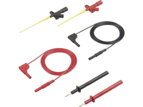 SKS Hirschmann MMS 2030 Turvatestausjohtosarja [Lamellipistoke 4 mm - Lamellipistoke 4 mm] 1,00 m Musta, punainen
