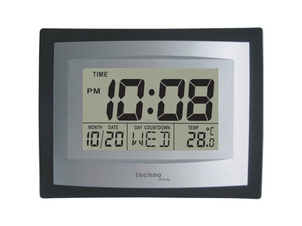 Technoline WS 8004, Digital vekkerklokke, Sort, Grå, LCD, AA, 220 mm, 170 mm
