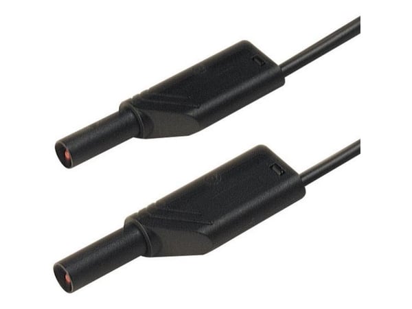 SKS Hirschmann MLS SIL WS 100/1 Turvatestausjohto [Lamellipistoke 4 mm - Lamellipistoke 4 mm] 1,00 m Musta 1 kpl 1 kpl