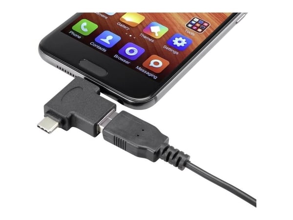 Renkforce RF-4541490, USB 3.1 (Gen 1) Type A, Micro-USB 2.0 B, USB-C, Musta