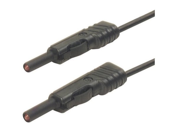 SKS Hirschmann MLB 25/1 V sw Prøveledning [Lamelstik 4 mm - Lamelstik 4 mm] 25.00 cm Sort 1 stk