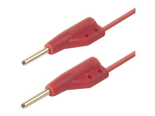 SKS Hirschmann MVL 2/25 rt Prøveledning [Stik 2 mm - Stik 2 mm] 25.00 cm Rød