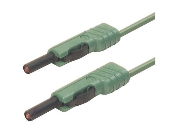 SKS Hirschmann MLB 200/1 V gn Testledning [Lamellanslutning 4 mm - Lamellanslutning 4 mm] 2,00 m Grön 1 st