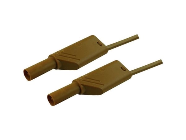 SKS Hirschmann MLS WS 50/2,5 Turvatestausjohto [Lamellipistoke 4 mm - Lamellipistoke 4 mm] 0,50 m Ruskea
