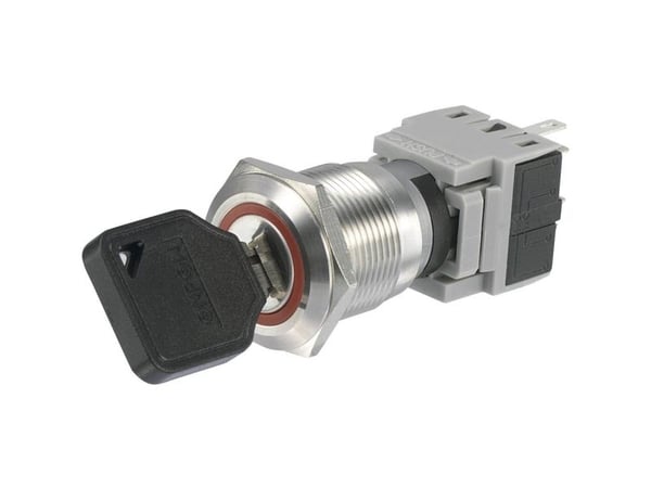 TRU COMPONENTS 704395 LAS1-BGQ-11Y/21 Avainkytkin 250 V/AC 5 A 1 x Off/On 1 x 90° IP40 1 kpl