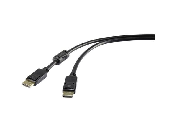 Renkforce RF-3433994, 7,5 m, DisplayPort, DisplayPort, Uros, Uros, Musta