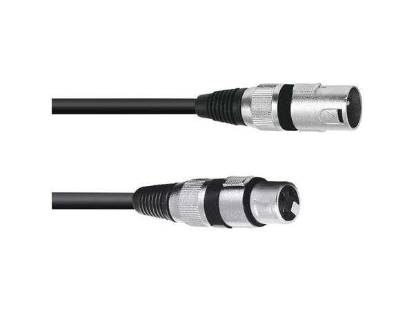 Omnitronic 3022075B XLR forbindelseskabel 0,20 m svart (3022075B) [1x XLR hann 3-pins - 1x XLR hunn 3-pins]