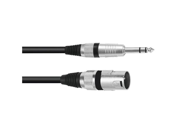Omnitronic 3022075E, XLR (3-pin), Hankjønn, 6.35mm, Hankjønn, 0,2 m, Svart