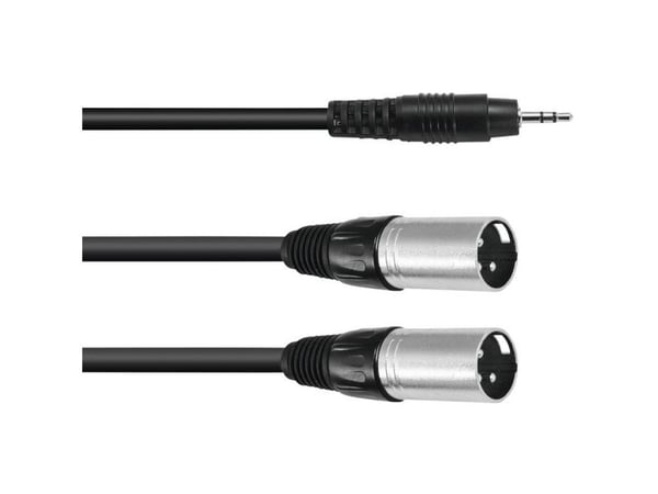 Omnitronic 30225157, 3.5mm, Hankjønn, 2 x XLR (3-pin), Hankjønn, 3 m, Svart