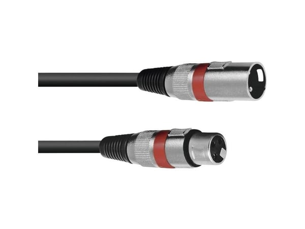Omnitronic 3022047R XLR tilkoblingskabel 1x XLR hann 3-pins - 1x XLR hunn 3-pins 3,00 m svart (3022047R)