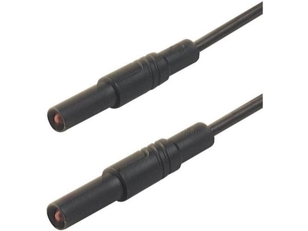 Hirschmann MLS GG 50/2,5, Testausjohdin, Musta, PVC-muovi, Polyamidi, CAT III, -15 - 70 °C, 500 mm