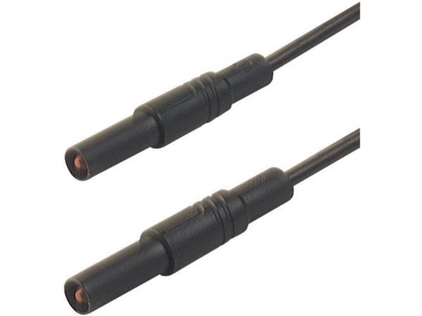 SKS Hirschmann MLS GG 100/2,5 sw Säkerhetsprovledning [Lamellanslutning 4 mm - Lamellanslutning 4 mm] 1,00 m Svart 1 st