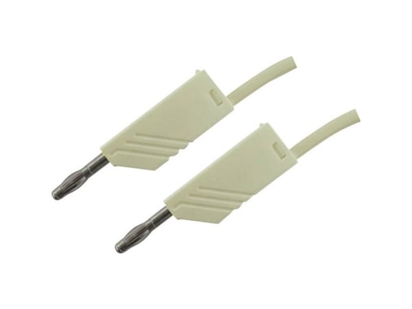 SKS Hirschmann MLN 100/2,5 WS Prøveledning [Lamelstik 4 mm - Lamelstik 4 mm] 1.00 m Hvid 1 stk
