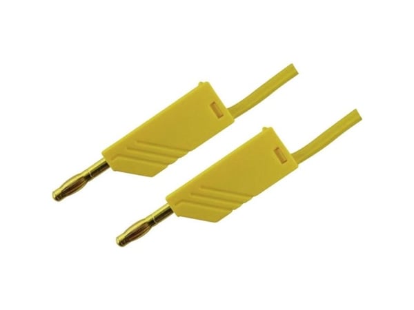 SKS Hirschmann MLN 100/2,5 GE Prøveledning [Lamelstik 4 mm - Lamelstik 4 mm] 1.00 m Gul