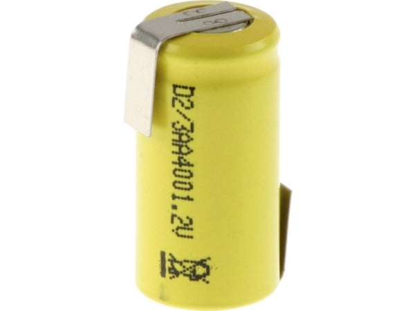Mexcel D-2/3AA400 spesialbatteri 2/3AA Z-loddetapp, flat-top NiCd 1,2 V 400 mAh, 1 stk