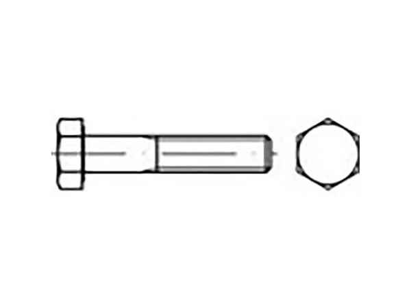 TOOLCRAFT sekskantbolt M24 300 mm utvendig sekskant DIN 931, sinklamell, 1 stk