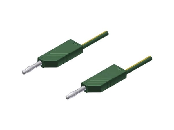 SKS Hirschmann MLN 25/2,5 Prøveledning [Lamelstik 4 mm - Lamelstik 4 mm] 25.00 cm Gulgrøn