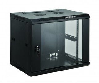 Intellinet Network Cabinet, Wall Mount (Standard), 6U, Usable Depth 350mm/Width 540mm, Black, Assembled, Max 60kg, Metal & Glass Door, Back Panel, ...