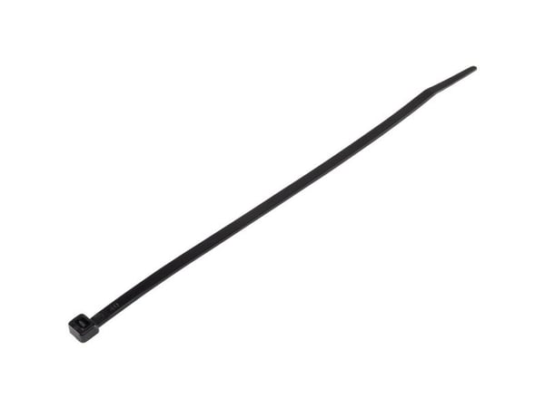 Conrad TC-6645736, Tikasmallinen johdinside, musta, 203 mm, 4,6 mm, 100 kpl