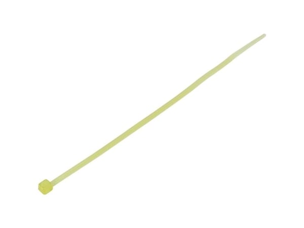 Conrad TC-6645788, Tikasmallinen johdinside, Keltainen, 142 mm, 2,5 mm, 100 kpl