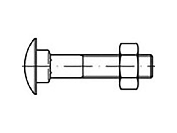 TOOLCRAFT TO-6855747 flate rundhodeskruer M6 30 mm DIN 603 stål galvanisert 100 stk