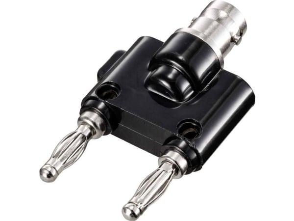 TRU COMPONENTS Adapterstik BNC-bøsning - Lamellistik 4 mm lige Sort