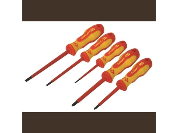 C.K Triton XLS skrutrekkeresett VDE, 5 deler (spor/kryss Phillips)