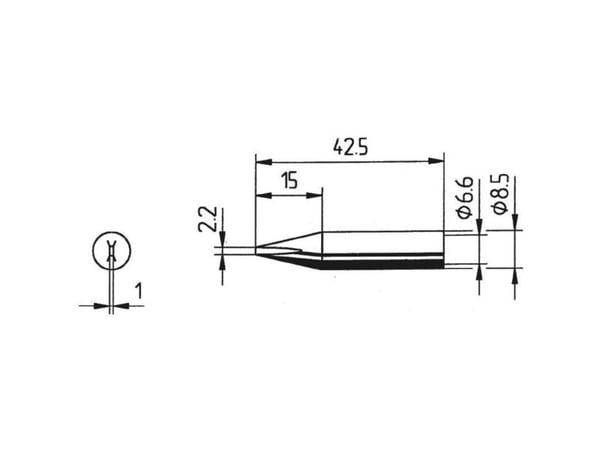 ERSA 842 CD loddetipp meisel-/mejselform, spissstørrelse 2,2 mm (1 stk.)
