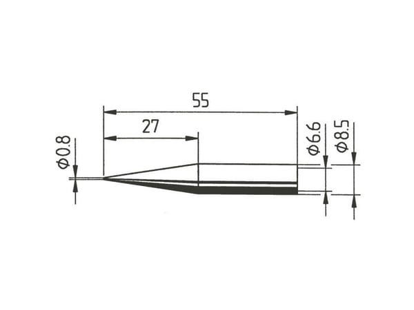 Ersa 842 SD loddetupp blyantform, forlenget spisstørrelse 0,8 mm, 1 stk