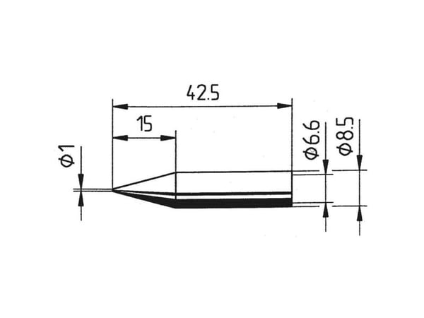 Ersa 842 BD loddespiss blyantform 1 mm 1 stk