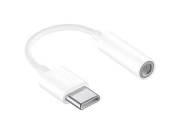 Huawei CM20 - USB-C til hodetelefons-jakkadapter - 24 pin USB-C hann til minijakk hunn - 9 cm - hvit