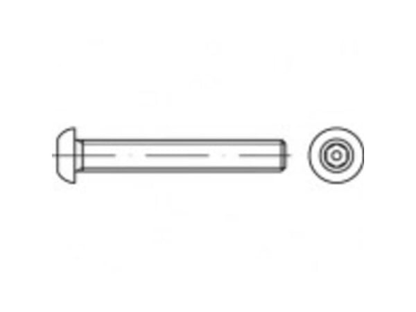 TOOLCRAFT TO-5380074 sikkerhetsskruer M12 25 mm innvendig sekskant med splint rustfritt stål A2, 500 stk