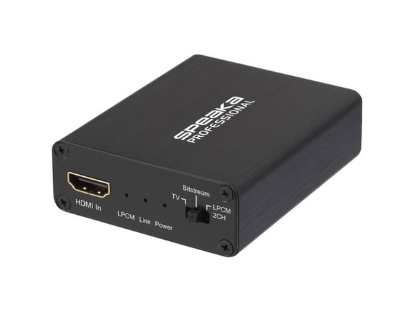 SpeaKa Professional Audio ekstraktor SP-AE-H/TC-04v2 [HDMI - HDMI, Toslink, 3,5 mm, Cinch] 3840 x 2160 piksler (SP-6710864)