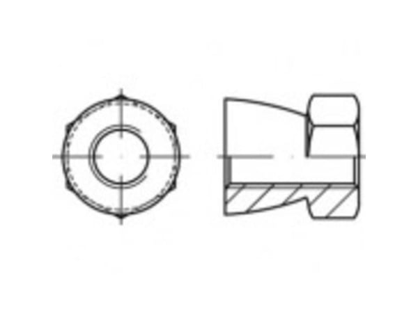 TOOLCRAFT TO-5380356 Varmuusmutterit M12 88118 Teräs 250 kpl