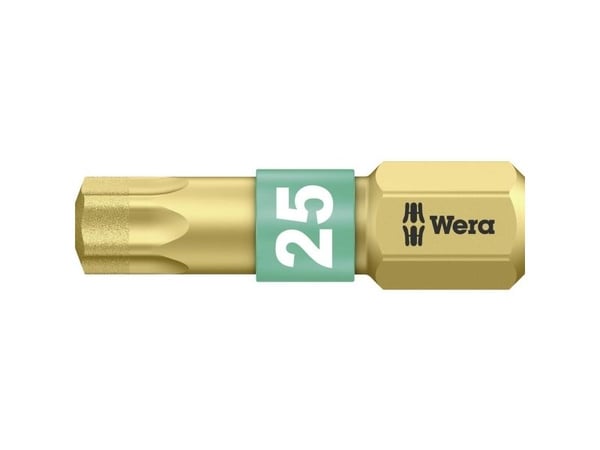 Wera 867/1 BDC TX25X25 Torx-bit T 25 verktøystål, diamantbelagt, D 6,3 mm, 1 stk (05 066106 001)