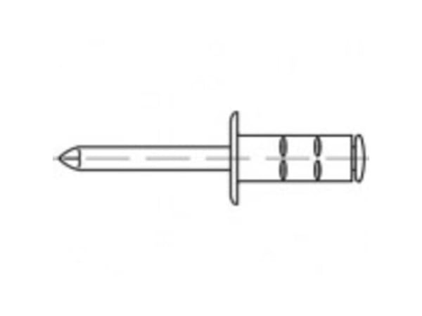 TOOLCRAFT TO-5380560 blindnagler 6,4 mm rustfritt stål 250 stk