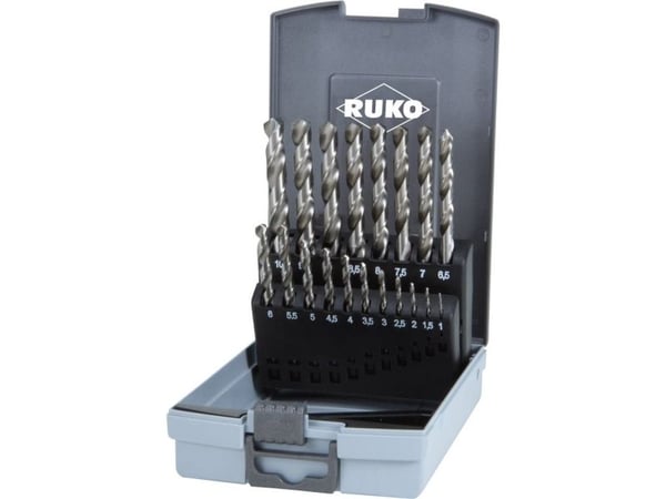 Bor-/bitssett 19 deler for metallbor RUKO HSS-G