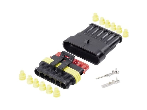 TE Connectivity Superseal-set AMP-Superseal 1,5 mm Series, antal poler 6, raster 6 mm, 30S007, 1 set