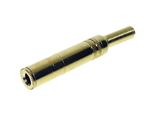 TRU COMPONENTS 1559774 jackplugg 6,35 mm kobling, rette poler: 2 Mono Gold (1 stk)
