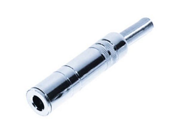 TRU COMPONENTS 1559787 jackplugg 6,35 mm kobling, rett pol: 3 stereo, sølv, 1 stk