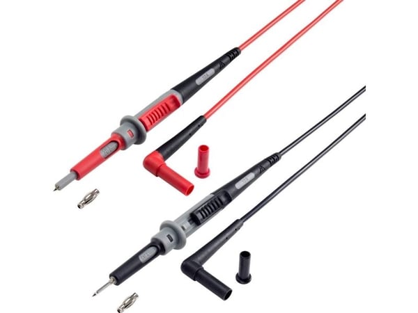 VOLTCRAFT MS-4PS-E Sikkerhedsprøveledning [4mm sikkerhedsstik - Testspids] 1.00 m Sort, Rød 1 stk