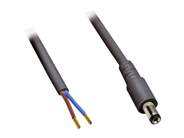TRU COMPONENTS Pienjänniteliitäntäkaapeli Pienjänniteliitin - avoin pää 5,50 mm 2,50 mm 5,00 m 1 kpl 1 kpl