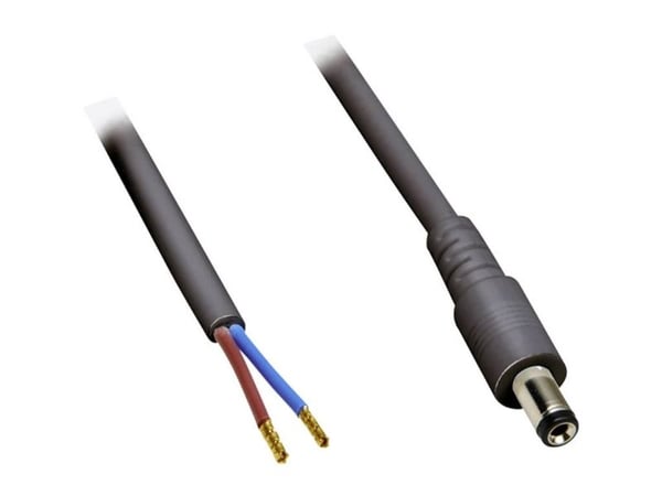 TRU COMPONENTS lavvolt tilkoblingskabel, lavspenningsplugg - åpen ende 5.50 mm 2.50 mm 0.50 m, 1 stk