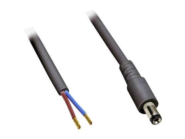 TRU COMPONENTS Pienjänniteliitäntäkaapeli Pienjänniteliitin - avoin pää 5,50 mm 2,10 mm 5,00 m 1 kpl 1 kpl