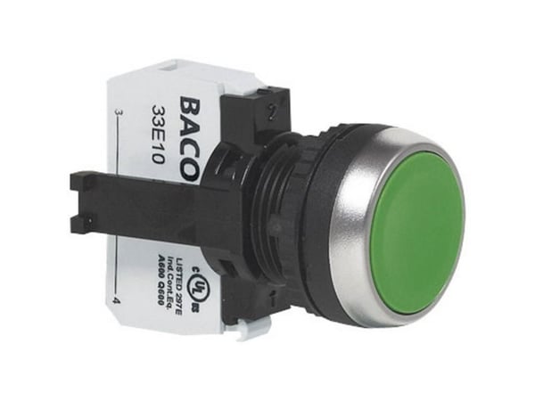 BACO BAL21AA04C L21AA04C tryckknapp frontbricka i plast, kromad gul 1 st
