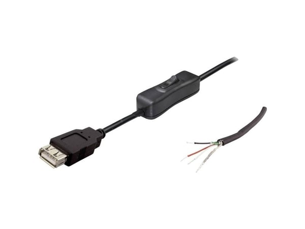 USB-tilkoblingskabel med bryter, rett TC-2509040 TRU COMPONENTS (1 stk.)