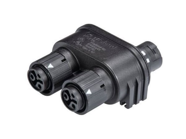 Wieland Electric 46.030.1253.1 rund stiftfordeler, samlet poltall: 2 + PE-serie (rund stikkontaktforbindelse): RST® MINI, 1 stk.