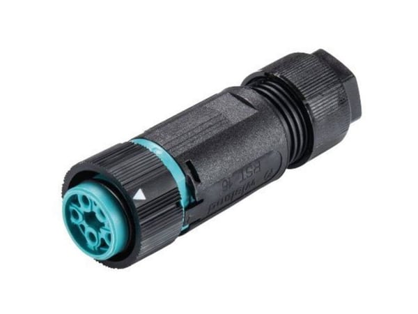 Wieland Electric 46.051.4553.6 Pyöreä liitin Kytkentä, suora Napojen kokonaismäärä: 4 + PE Sarja (pyöreä liitin): RST® MINI 1 kpl