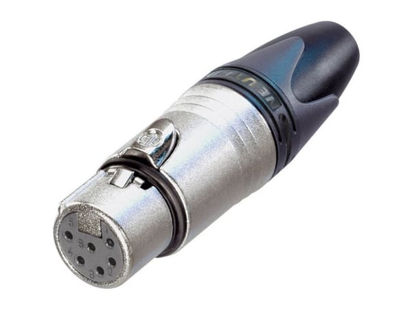 Neutrik NC6FXX, XLR, Svart, Sølv, Polyurethan, IP40, 50 V, 7,5 A