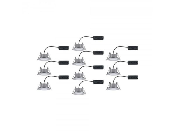 Paulmann 999.25, Innsunket spotlight, 10 ampuller, LED, 4000 K, 465 lm, Kromfarget